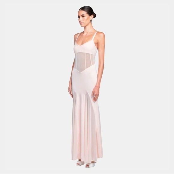 sheer dress revolve Revolve x Maggie MacDonald Millie Lovers and Friends Sheer Maxi Dress in White by Lovers And Friends